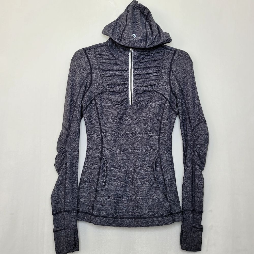 Lululemon Run‎ Resolution 1/4 Zip Pullover Hoodie Size 4